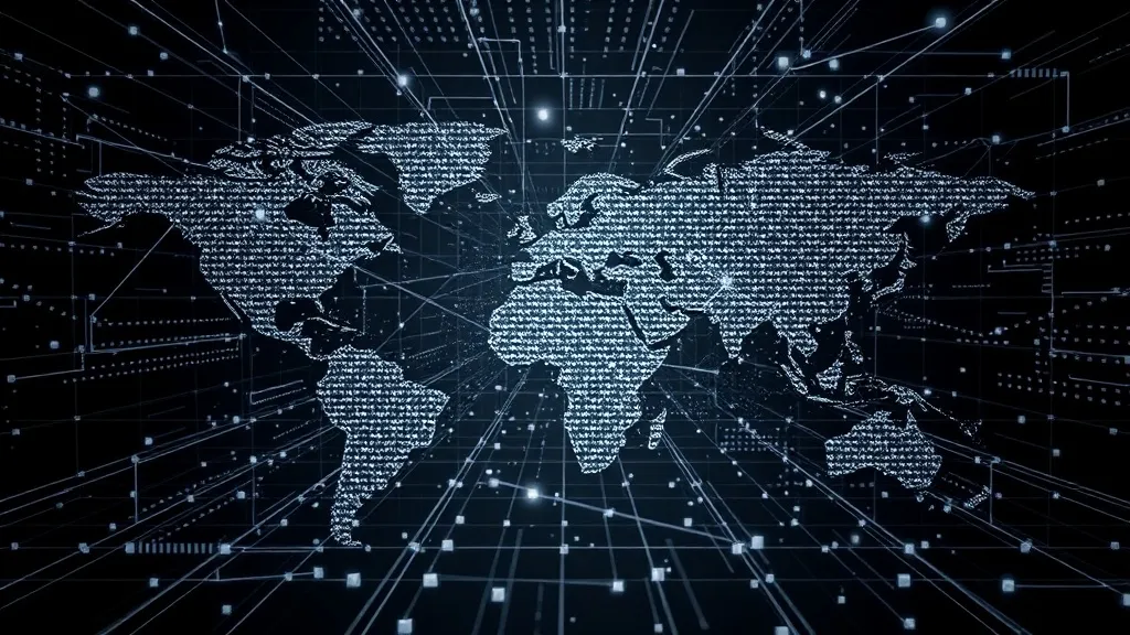 Abstract high-tech grid representing global communication ne