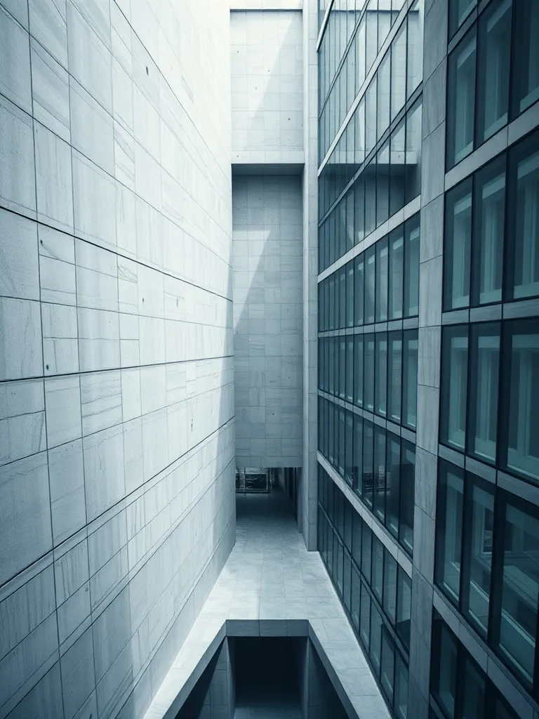 A high-angle architectural shot of a grey concrete business