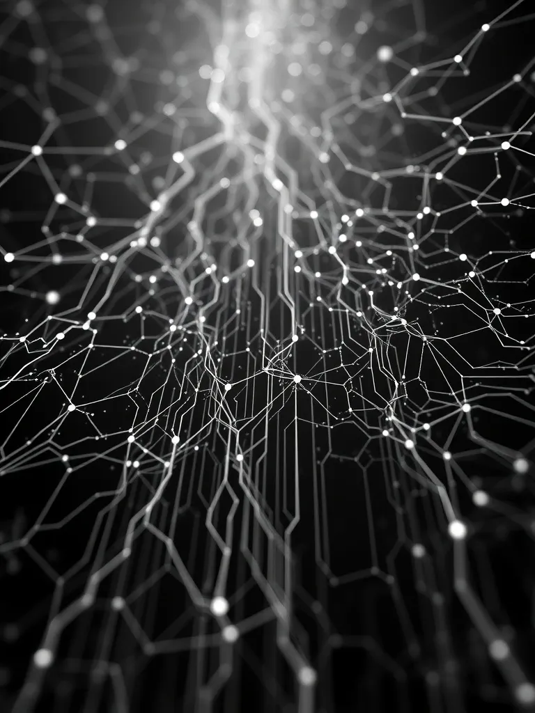 Abstract high-tech background with neural network patterns a